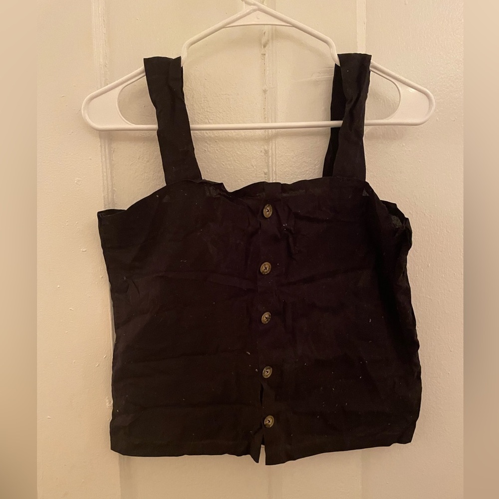 Hand-sewn camisole with tortoiseshell buttons